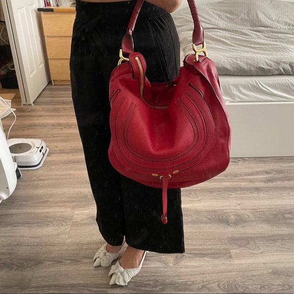 Chloe Large Marcie Hobo- Red - Picture 12 of 16